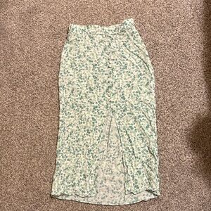 H&M Mint Floral Pencil Skirt